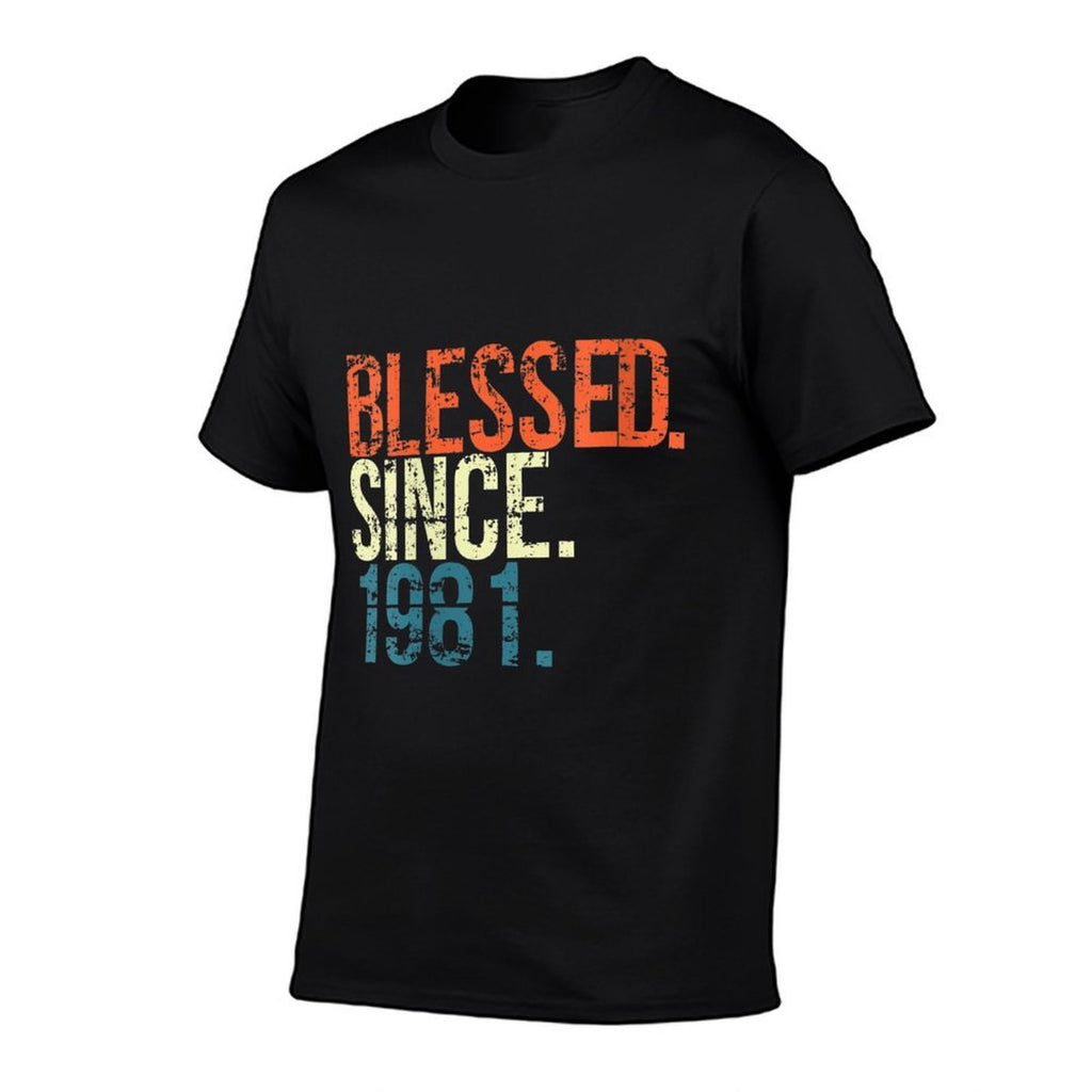 Womens Blessed Since 1981 40th Birthday Gifts Vintage  Eco-friendly Material T-Shirt