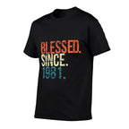 Womens Blessed Since 1981 40th Birthday Gifts Vintage  Eco-friendly Material T-Shirt