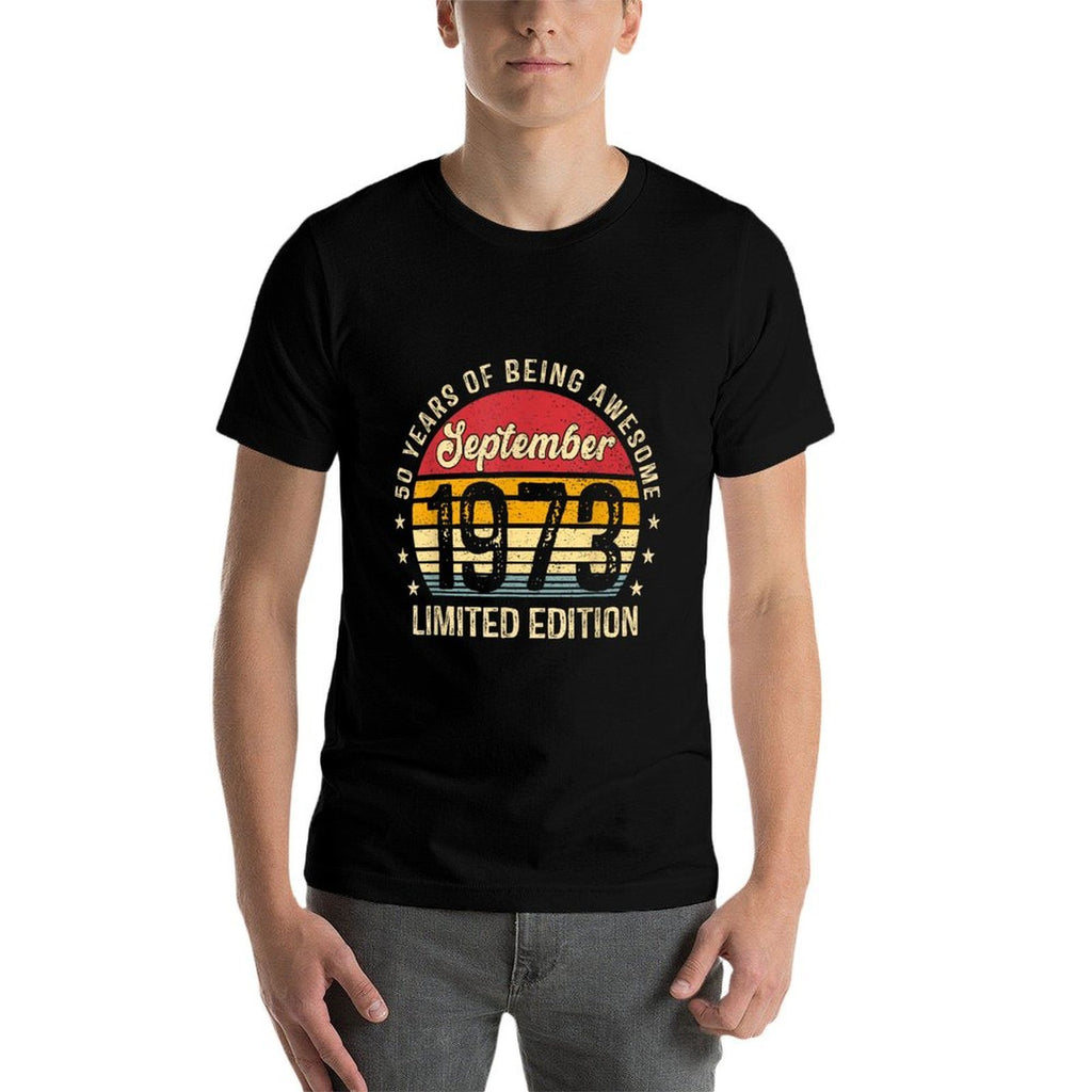 50 Year Old Awesome Since September 1973 50th Birthday  Cotton T-Shirt