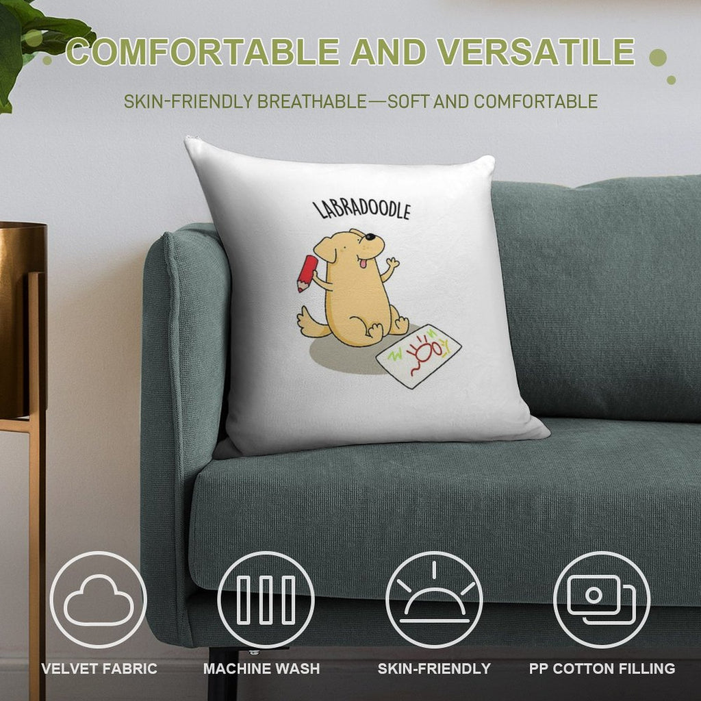 Labradoodle Funny Labrador Dog Puns Soft Multiple Sizes Throw Pillow