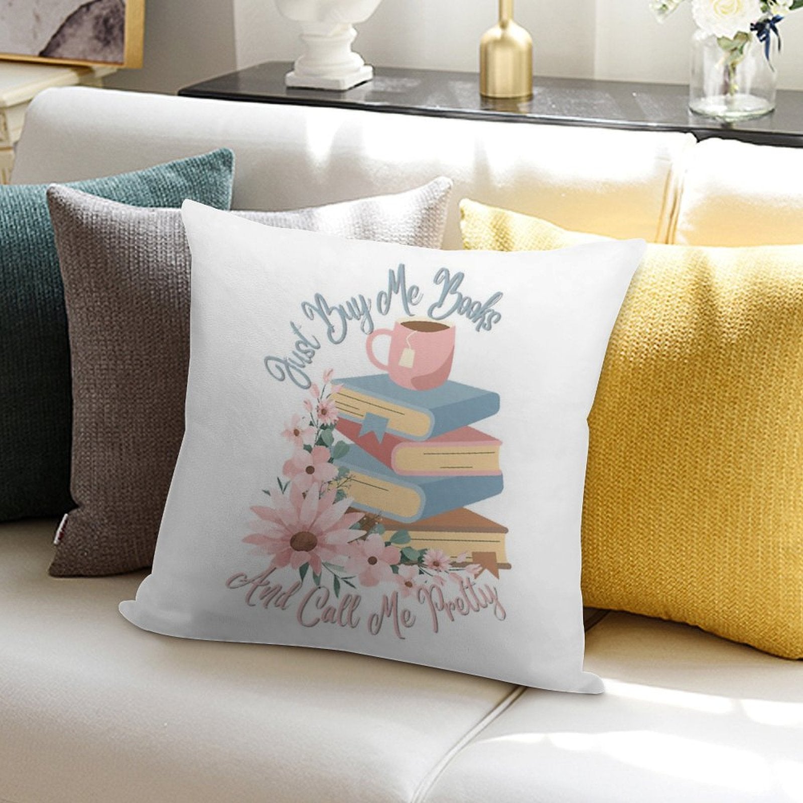 Just Buy Me Books And Call Me Pretty Soft Gift Ready Throw Pillow