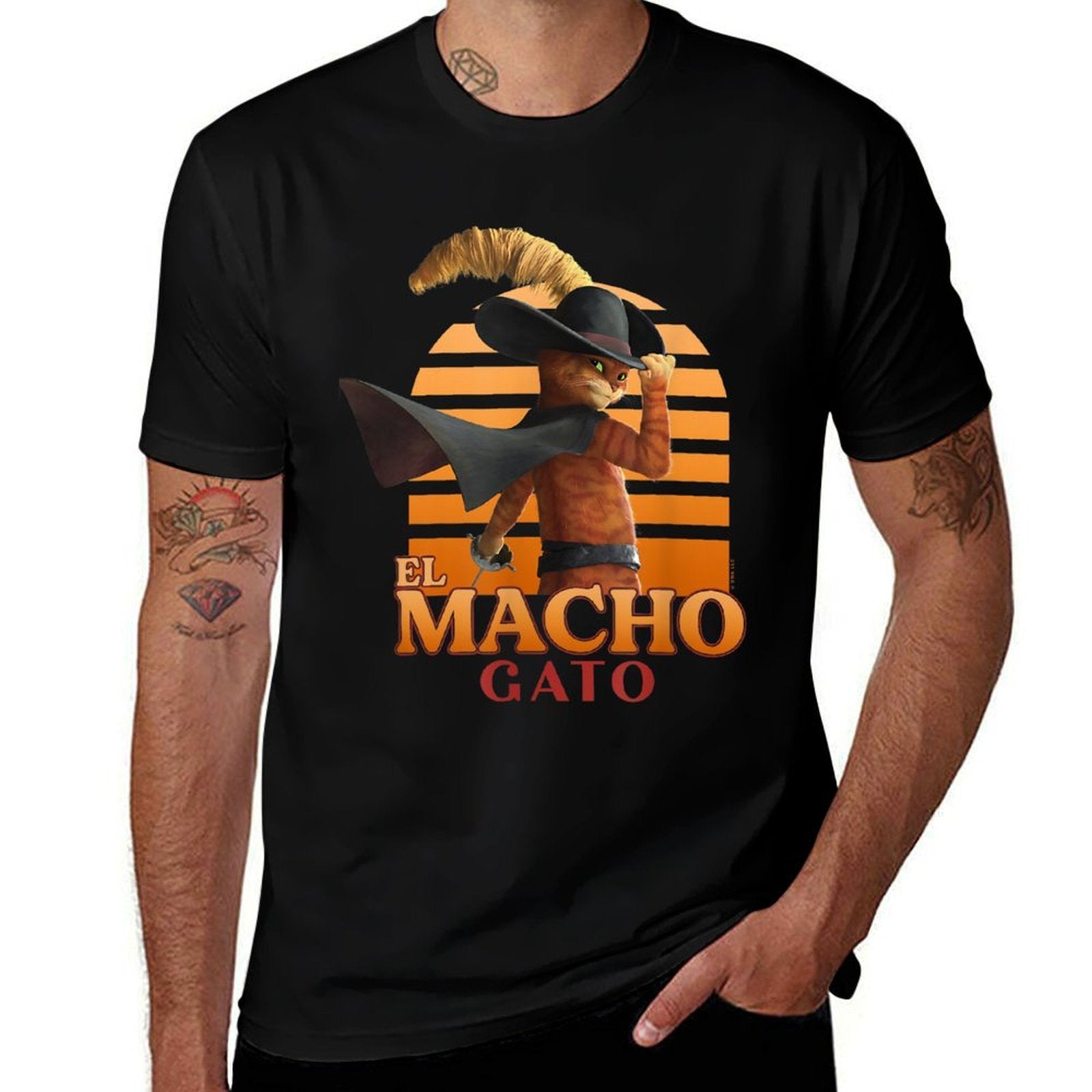 DreamWorks Puss In Boots The Last Wish El Macho Gato Logo  Cotton T-Shirt