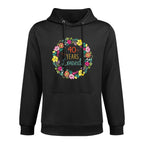 40 Years Loved Cool Flowers Pattern Wife, Mom 40th Birthday Kangaroo Pocket Hoodie