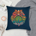 Aerial Rainbow  Blue Soft Short Plush Fabric Throw Pillow