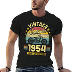 70 Years Biker September 1954 70th Birthday  Fade-proof Color T-Shirt