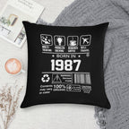 1987 Birthday Party Organic Soft Home Decor Throw Pillow