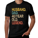 40th Birthday Husband Dad 40 Year Old Legend  Stretchy T-Shirt