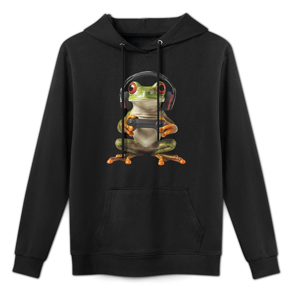 Frog Gamer Gaming Game Funny Graphic Cotton-Polyester Blend Hoodie