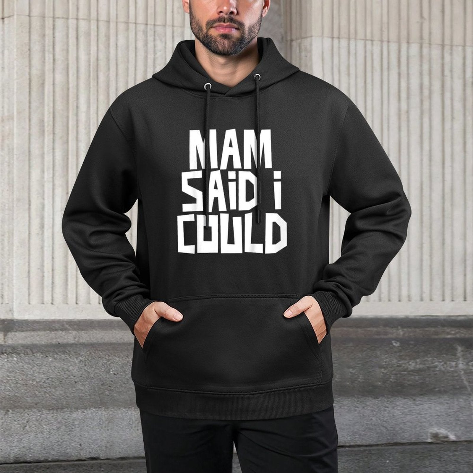 Kids Mam Said I Could Funny Child Son Daughter Medium-Weight Fabric Hoodie