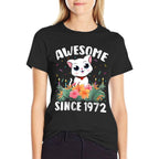 Womens 50 Years Old Cat Lover Awesome Since 1972 50th Birthday  Quick-drying T-Shirt
