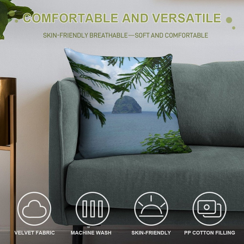 Rocher Du Diamant 2 - Martinique, F.W.I. Soft Bedroom Essential Throw Pillow