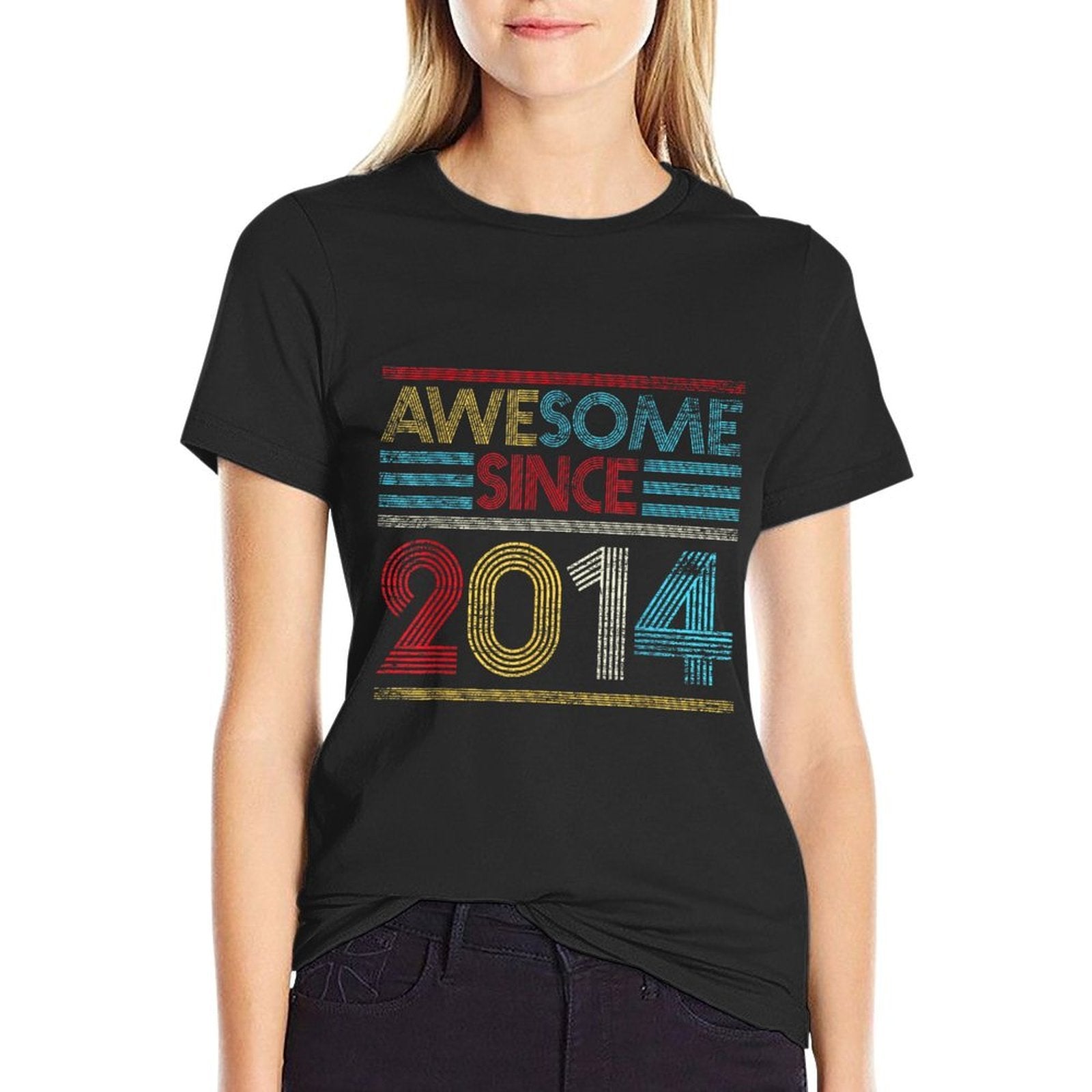 8th Birthday Gifts - Awesome Since 2014  Wrinkle-resistant T-Shirt