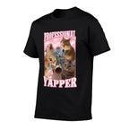 Professional Yapper Funny Cat Meme Goofy Ahh Ironic Cat  Cotton T-Shirt