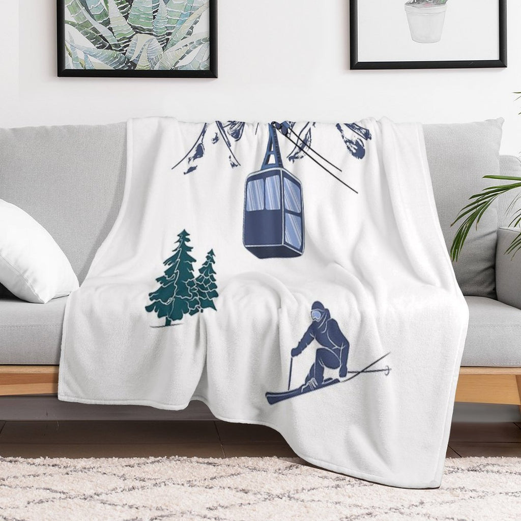 Ski Lift Resort Winter Sports Scene All-season Throw Blanket