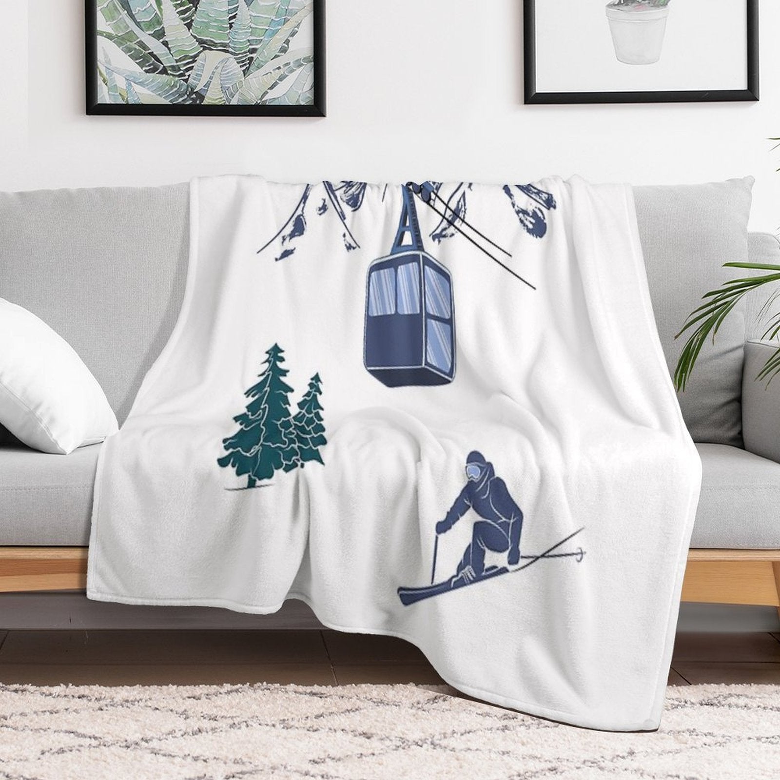 Ski Lift Resort Winter Sports Scene All-season Throw Blanket