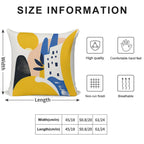 Abstract Mediterranean Desert City Yellow Blue Mid-Century Modern Boho Soft Fade-Resistant Throw Pillow