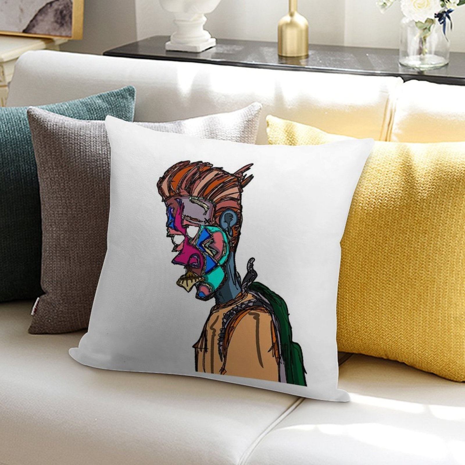 Mosaic Daypacker Soft High-Density Material Throw Pillow
