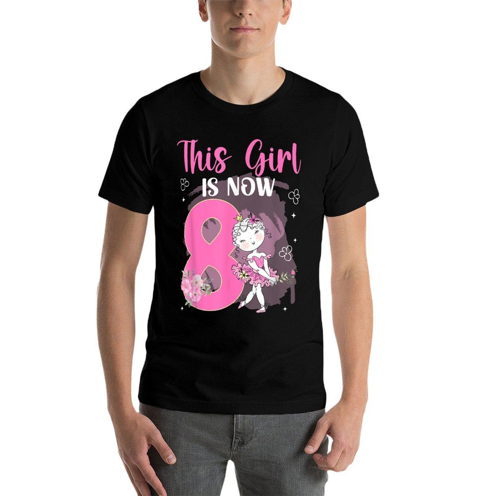 8th Birthday Party Ballet Girl Eight Year Old Ballet Dancer  Moisture-wicking T-Shirt