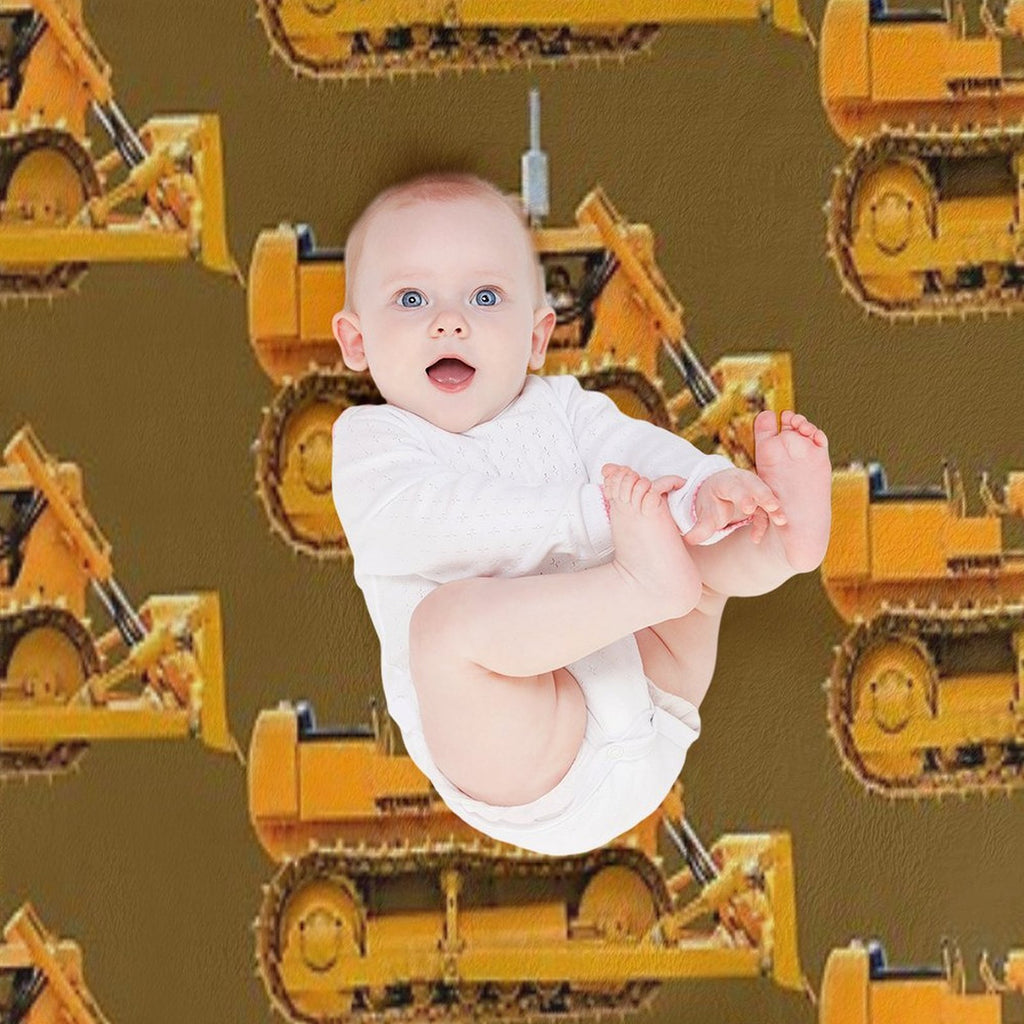 Yellow Bulldozer Velvety-soft Throw Blanket