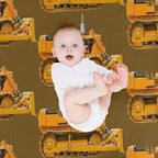 Yellow Bulldozer Velvety-soft Throw Blanket