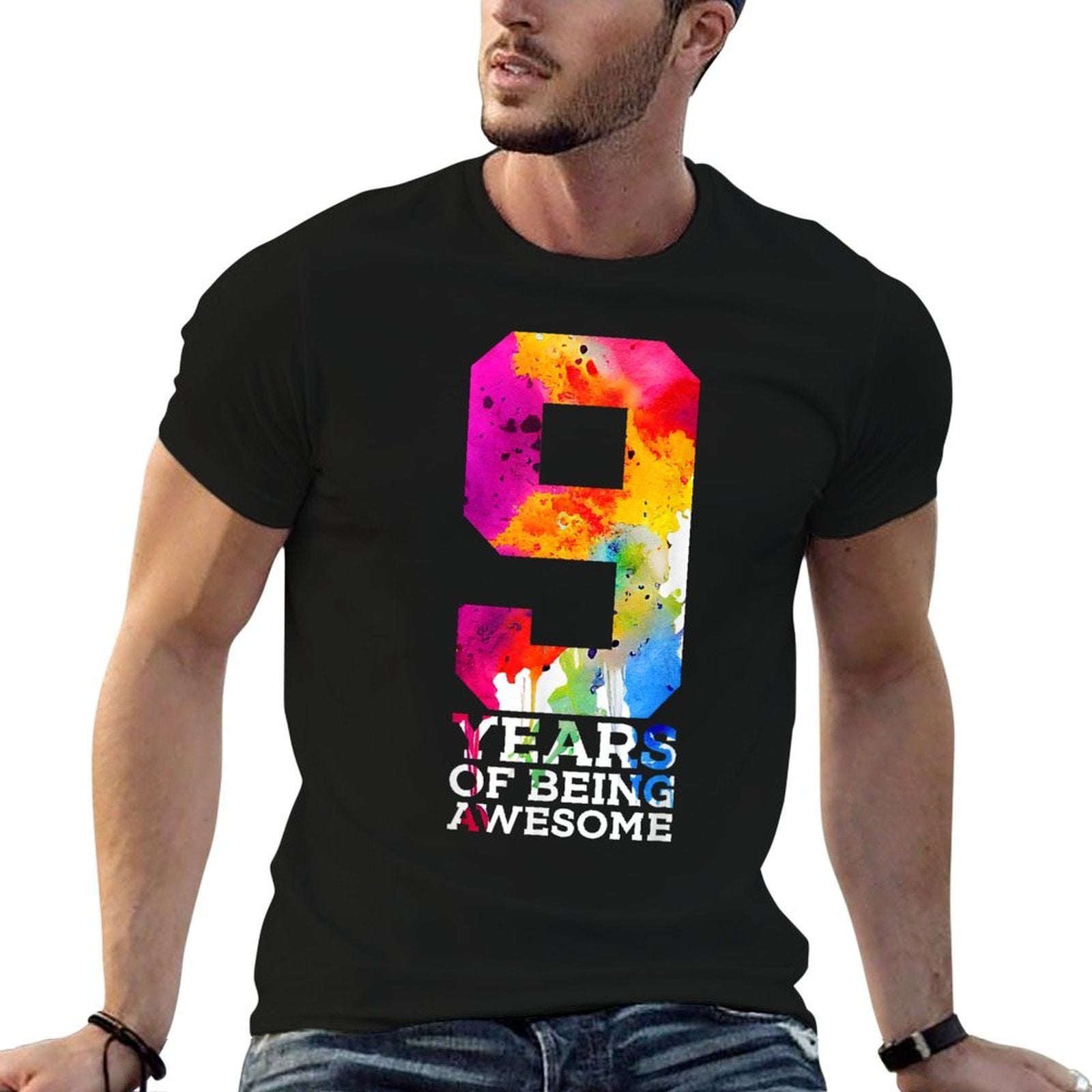 9 YEARS OF BEING AWESOME 9TH BIRTHDAY  Stretchy T-Shirt
