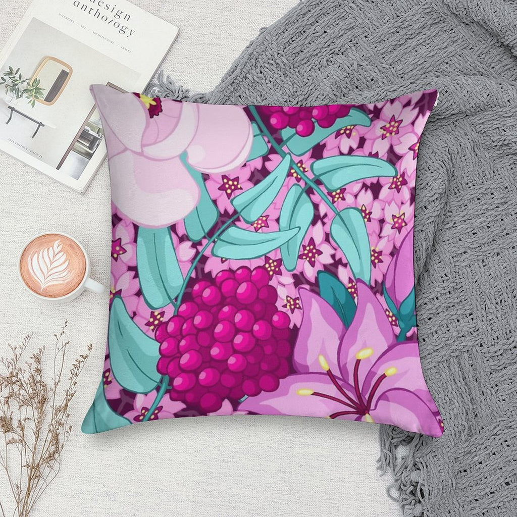 Feminine Florals Soft Washable Throw Pillow