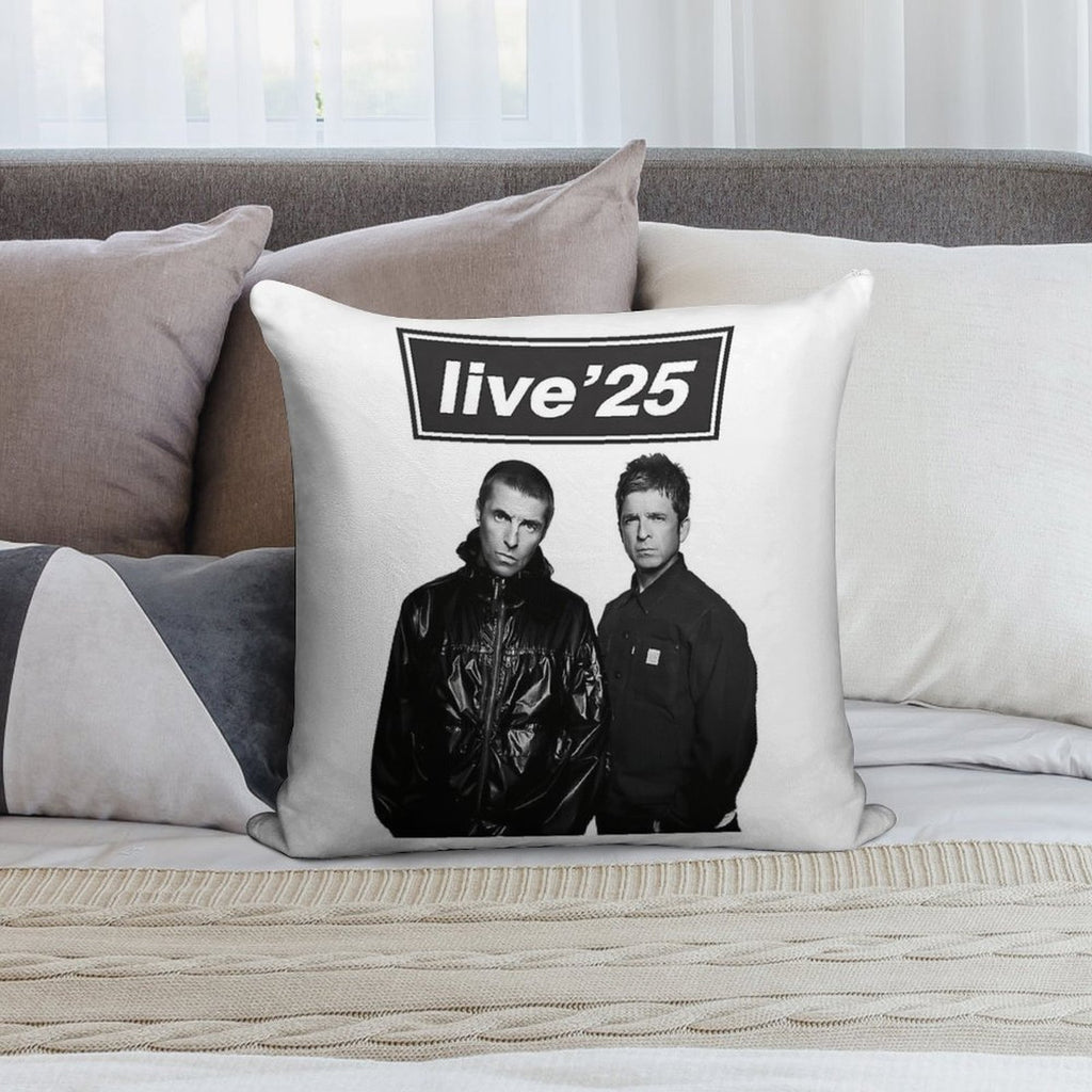 Oasis Live '25 Tour Fan Art Soft Easy Maintenance Throw Pillow