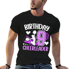9th Cheer Birthday Party 9 Year Old Cheerleader  Durable T-Shirt