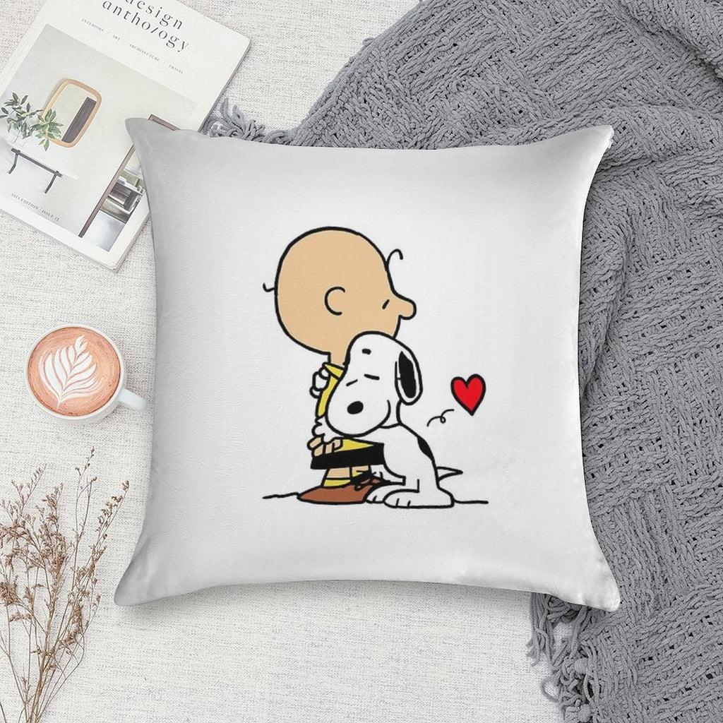 Minimalist Black And White Polkadots Soft Short Plush Fabric Throw Pillow