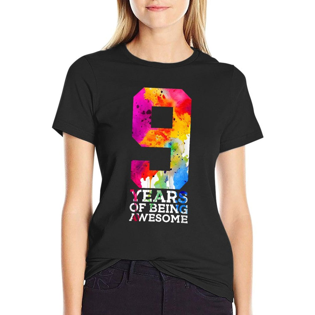 9 YEARS OF BEING AWESOME 9TH BIRTHDAY  Stretchy T-Shirt