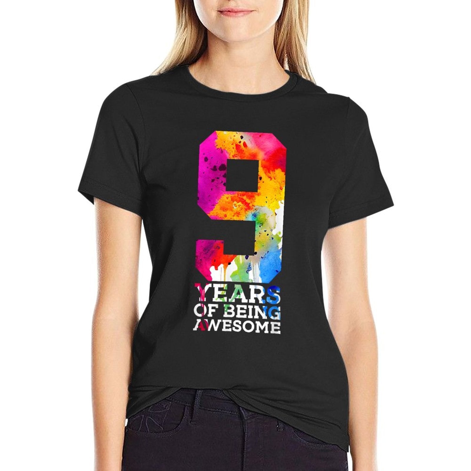 9 YEARS OF BEING AWESOME 9TH BIRTHDAY  Stretchy T-Shirt