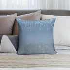 Paint It Blue Glitter Soft Fade-Resistant Throw Pillow