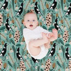 Australian Bush Magpies Wrinkle-free Throw Blanket