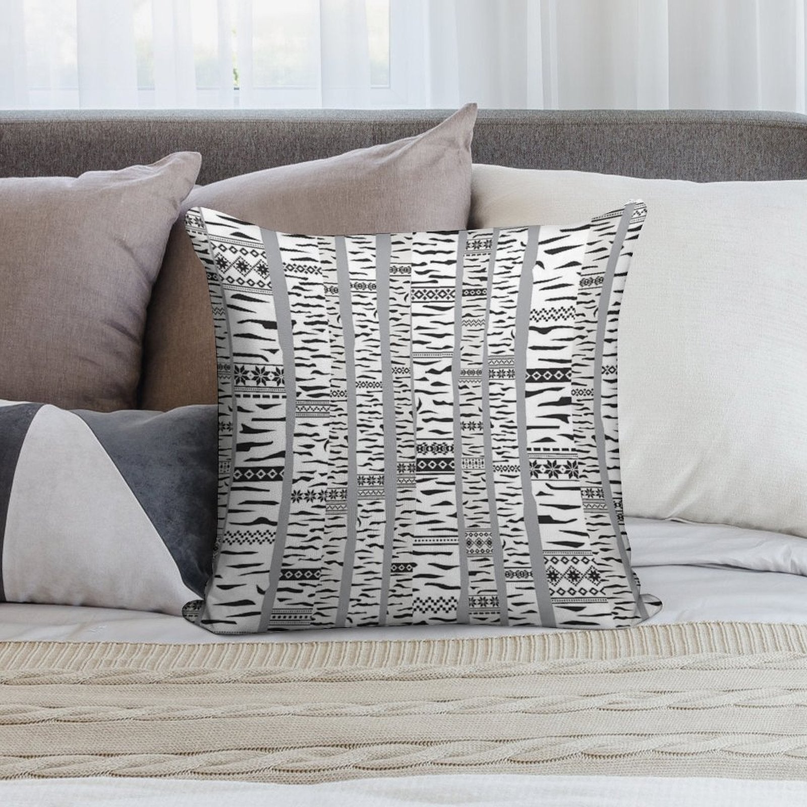 Birch Forest Soft Durable Construction Throw Pillow