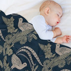Lyrebird Garden Plush Throw Blanket