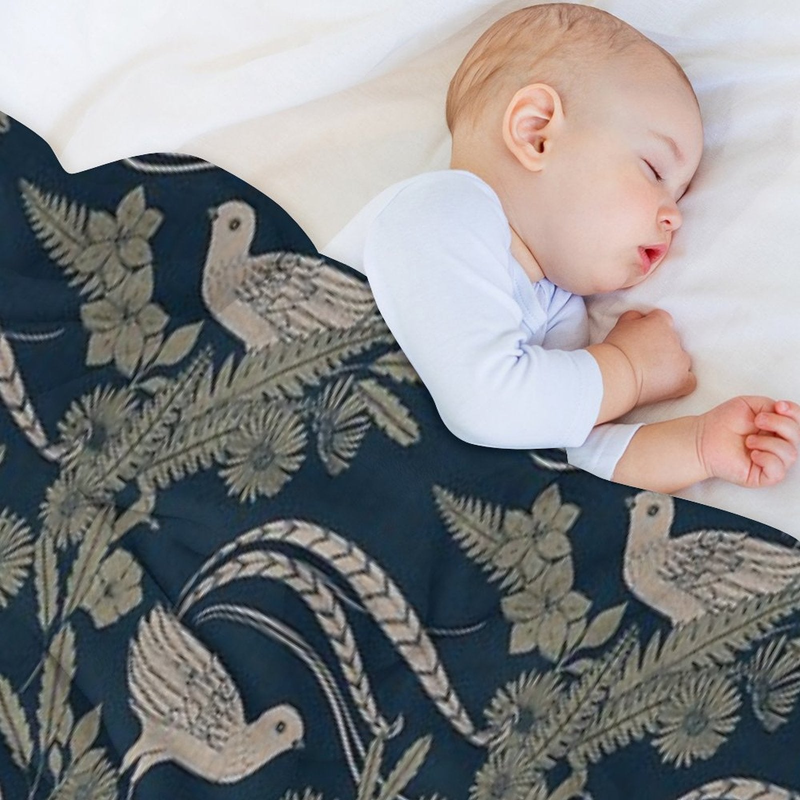Lyrebird Garden Plush Throw Blanket