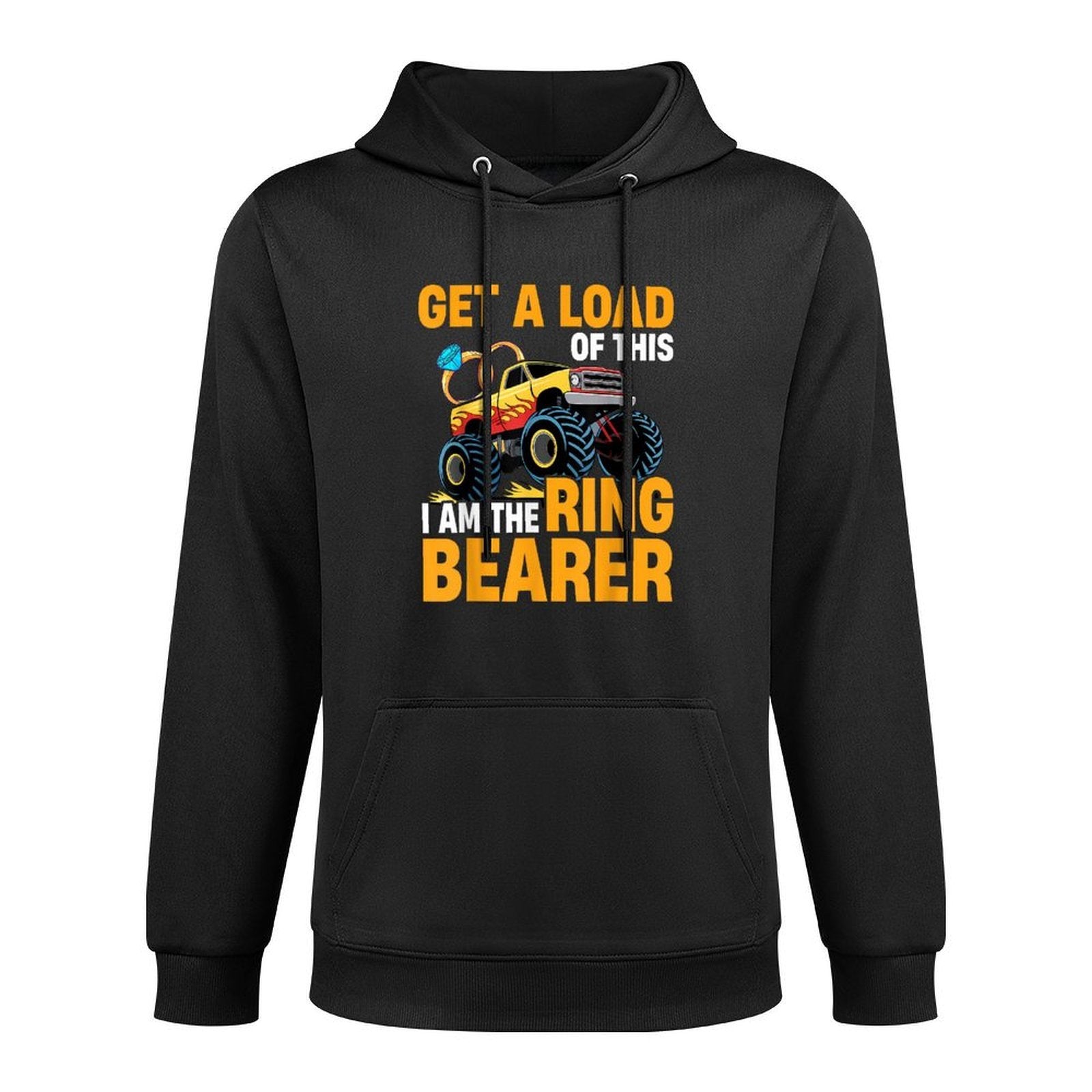 Wedding Iam The Ring Bearer Funny Monster Truck Boys Cotton-Polyester Blend Hoodie