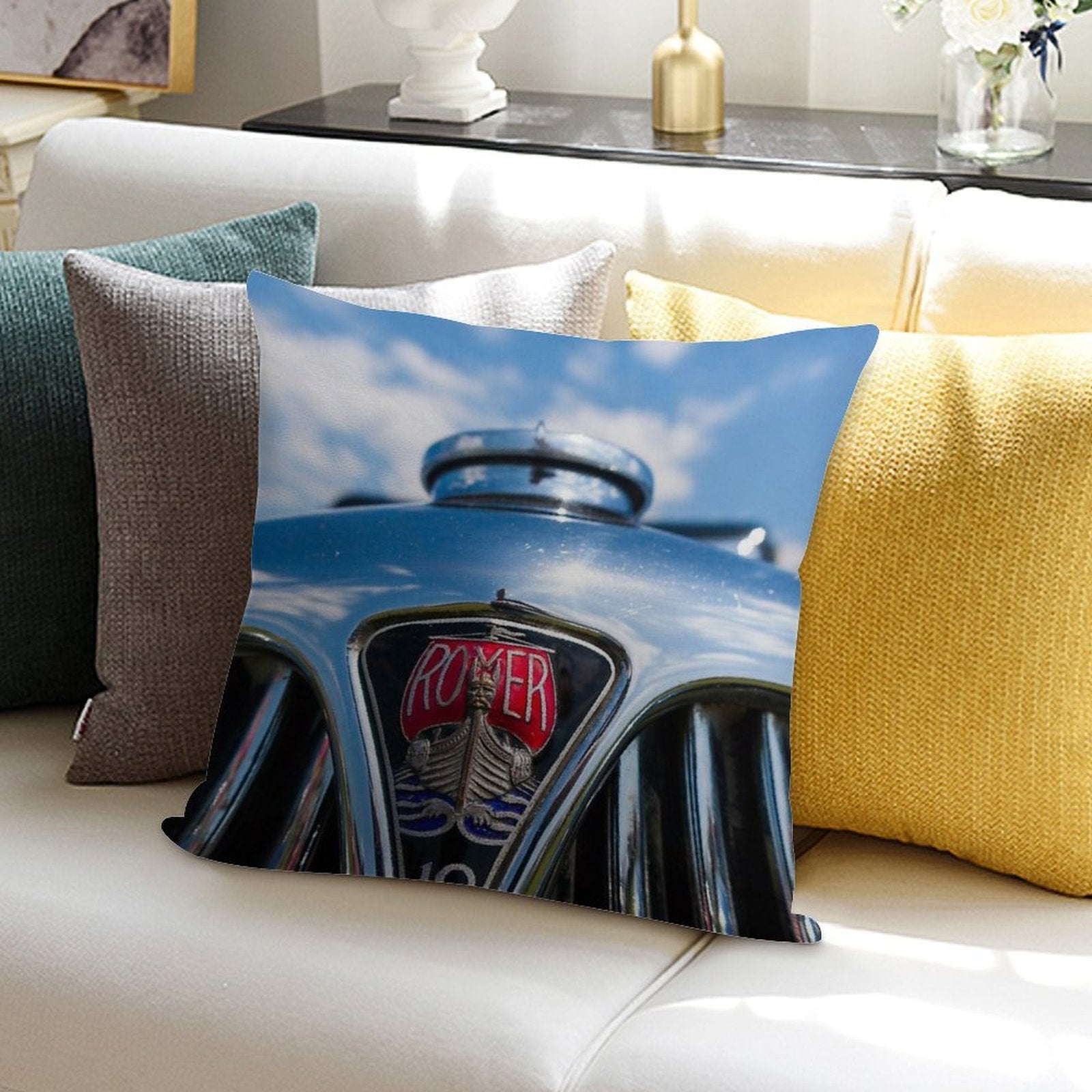 Rover 10 Grille Soft Short Plush Fabric Throw Pillow