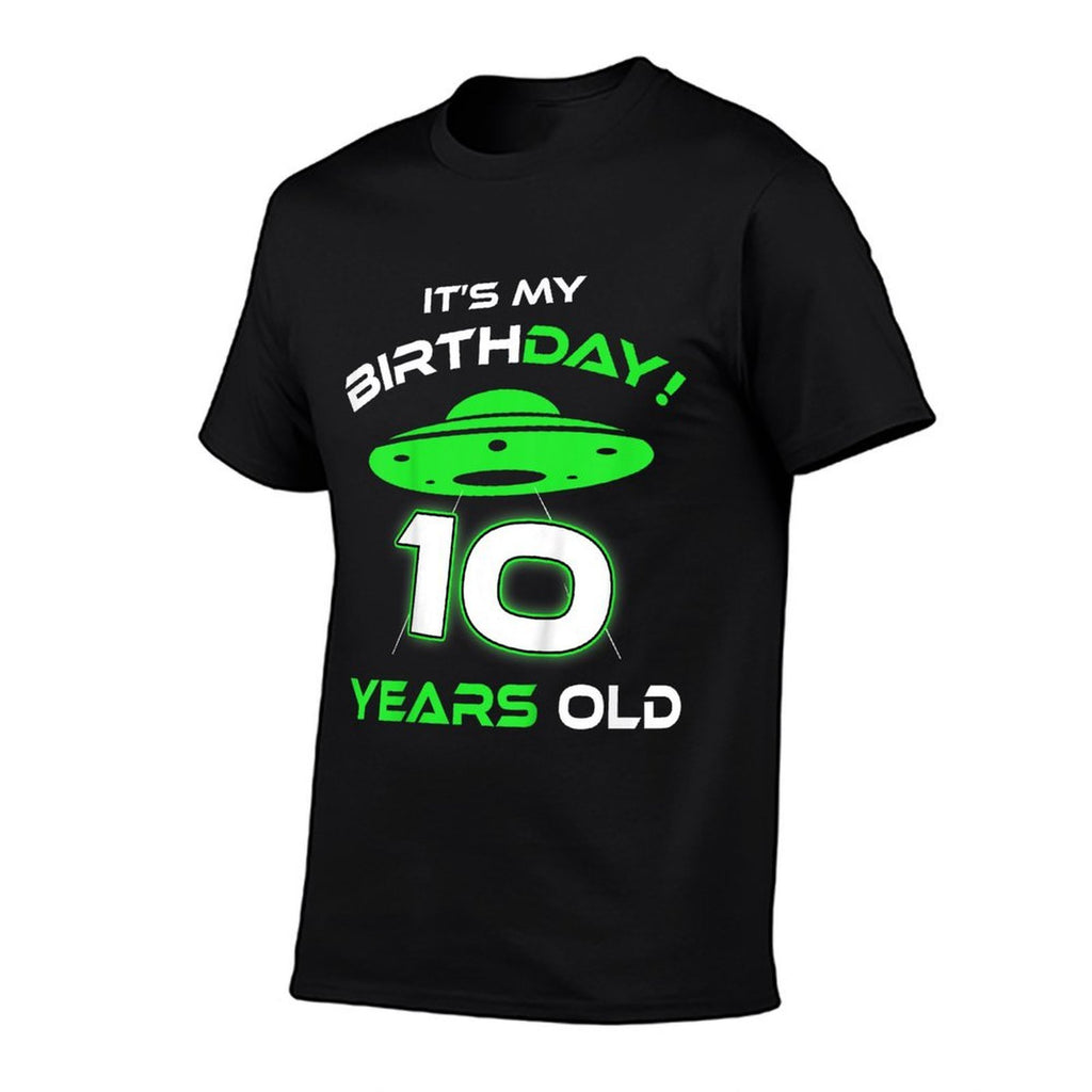 Kids Cute Alien UFO 10th Birthday Ten Years Old  Durable T-Shirt