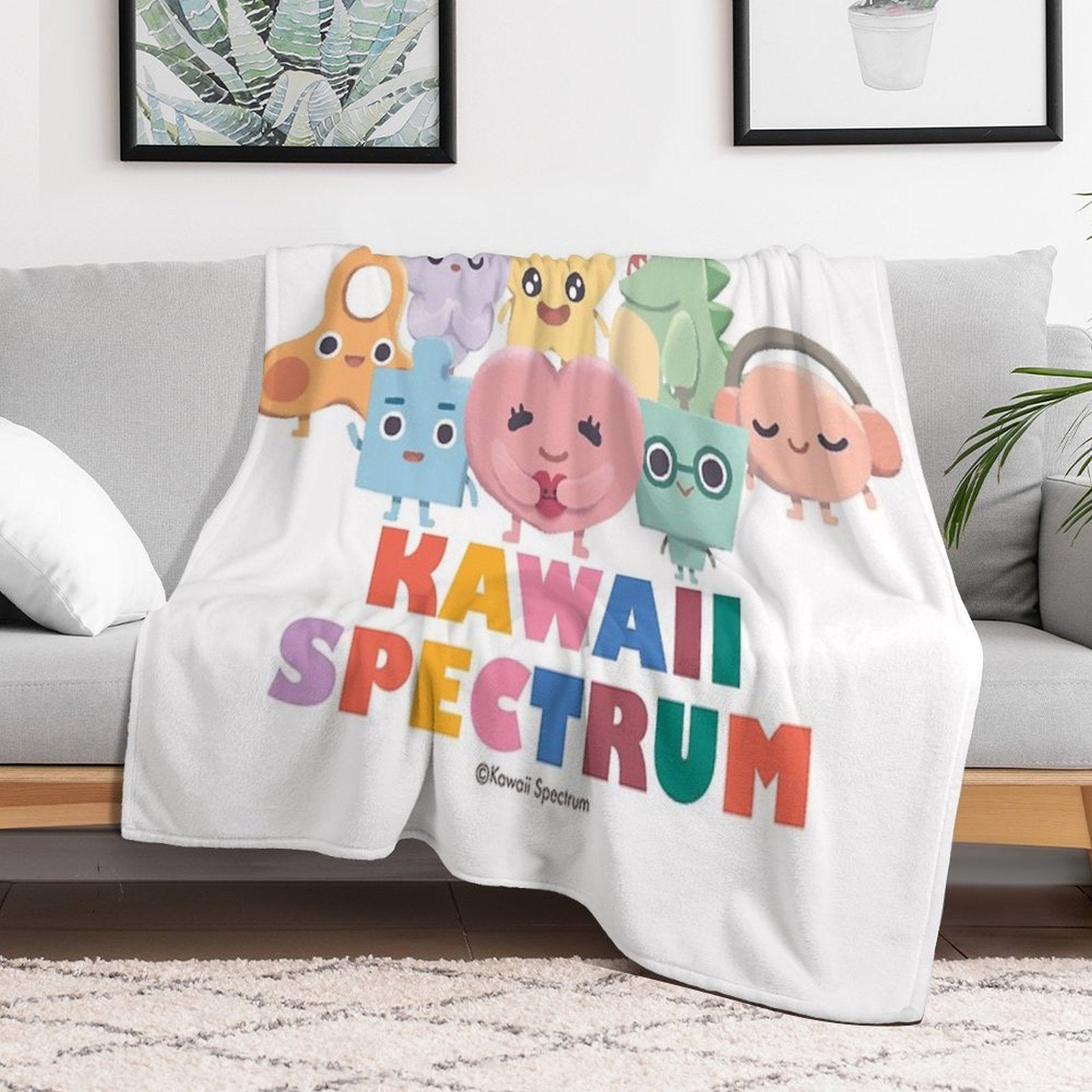 Kawaii Spectrum Friends Lightweight Throw Blanket