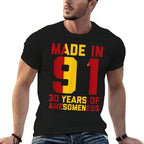 30th Birthday Spanish Gifts Men Women 30 Year Old 1991  Ribbed Collar T-Shirt