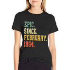 Funny 70 Years Old Vintage February 1954 Retro 70th Birthday  Cotton T-Shirt