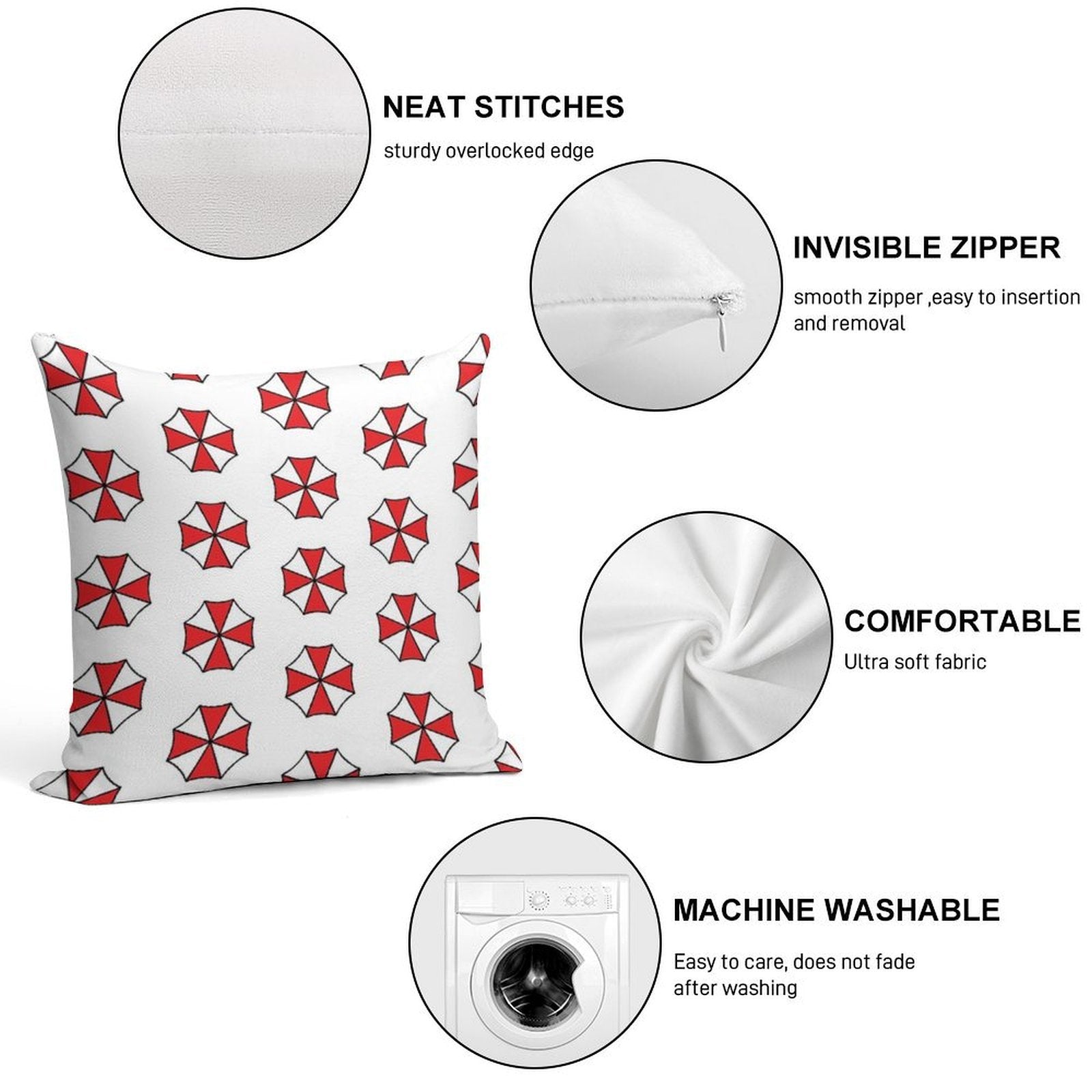 Resident Evil Inspired Umbrella Corporation Products Version 2 Soft Fade-Resistant Throw Pillow