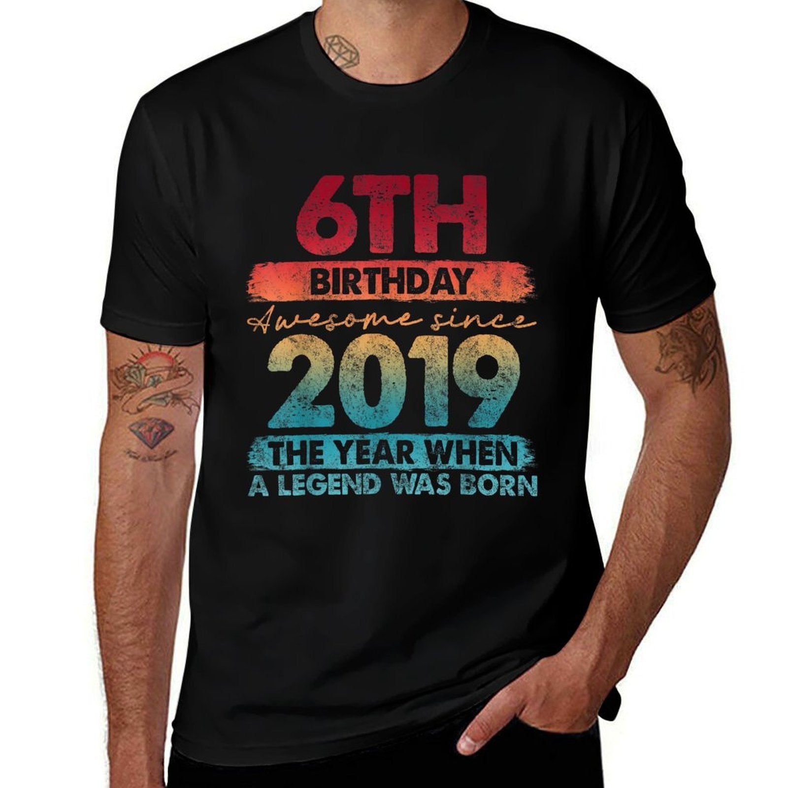 6 Year Old Gifts Vintage 2019 Limited Edition 6th Birthday  Oversized Silhouette T-Shirt