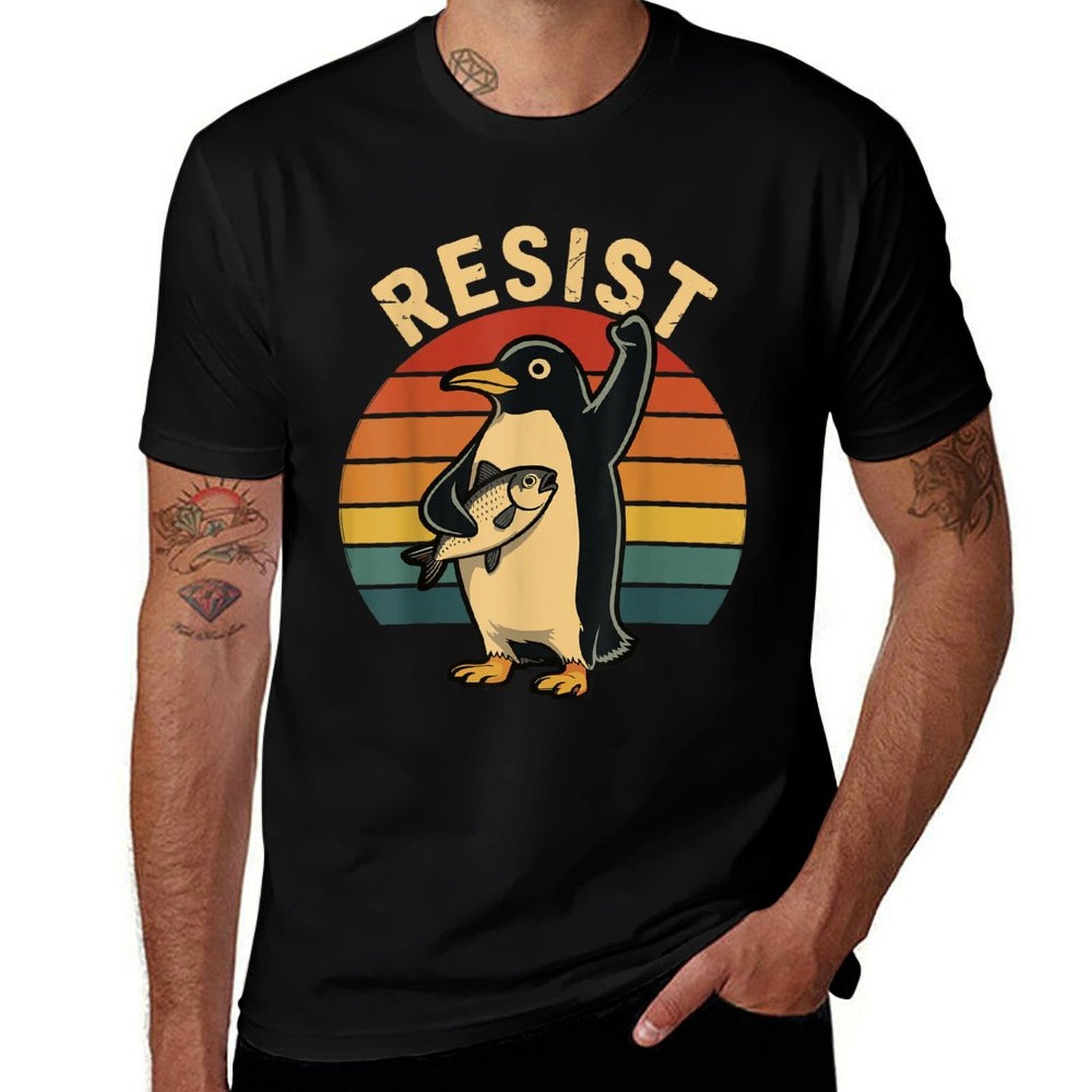 Penguin Meme Penguins Against Tariffs Sarcastic Saying  Easy-care T-Shirt