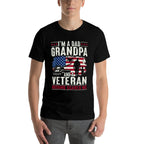 Im A Dad Grandpa And Veteran Funny Retro Papa Grandpa Gifts  Polyester Blend T-Shirt