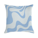 Retro Liquid Swirl Abstract Pattern 3 in Powder Blue Soft Gift Ready Throw Pillow