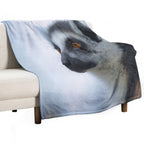 Lemur Portrait – Close-up Wildlife Photography Plush Throw Blanket