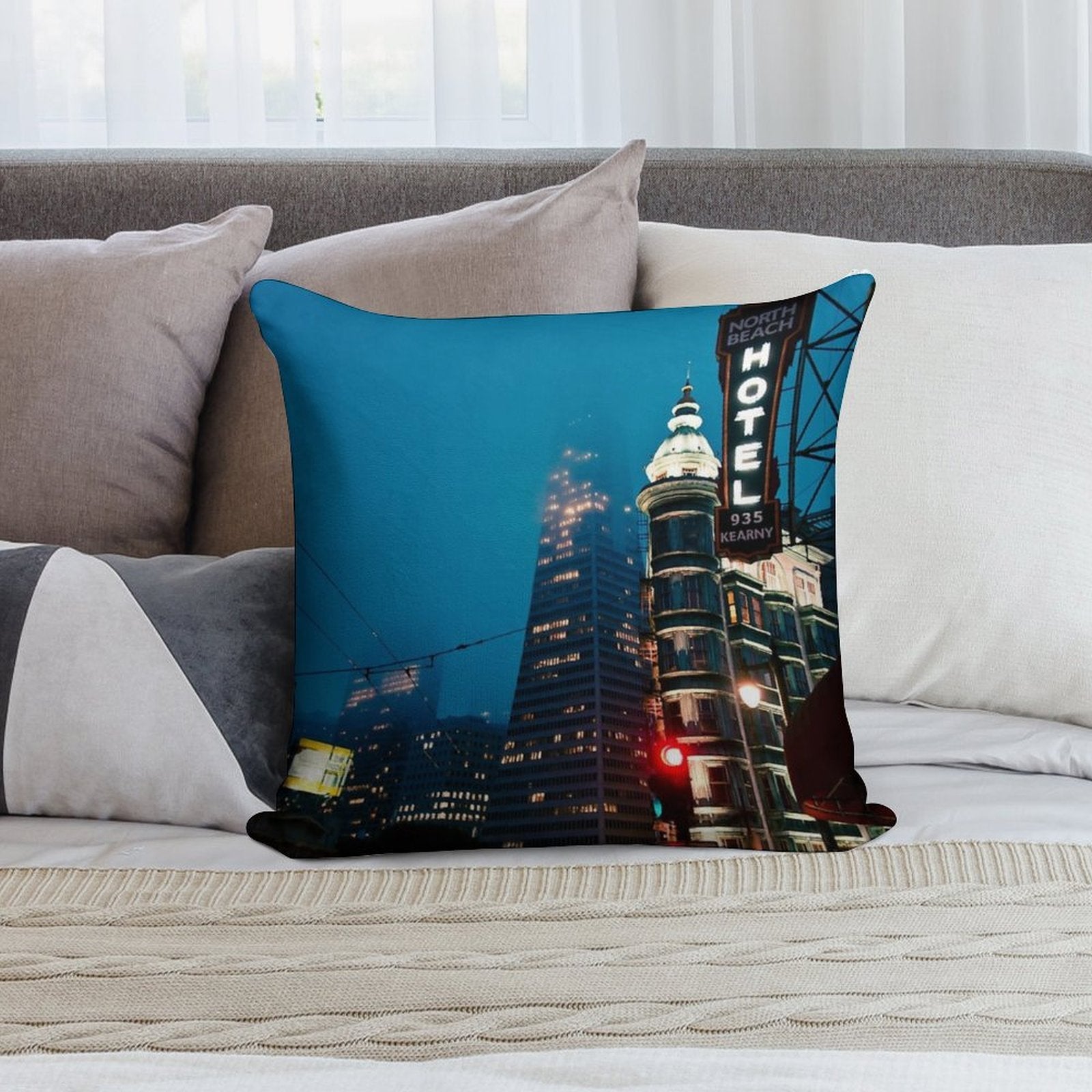 San Fran Evening Soft Luxury Feel Throw Pillow