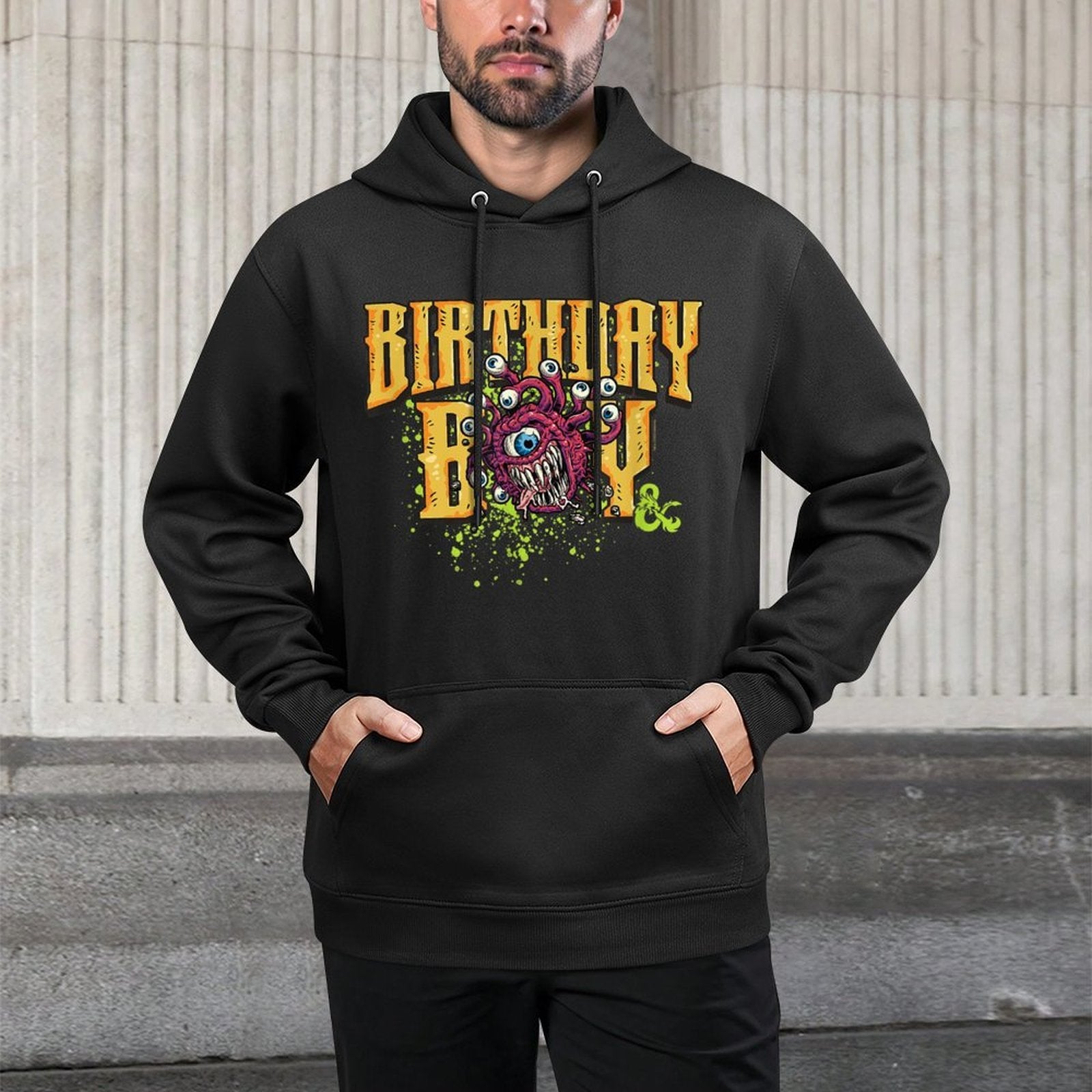 Dungeons  Dragons Birthday Boy Beholder Lawful Evil Icon Colorfast Hoodie
